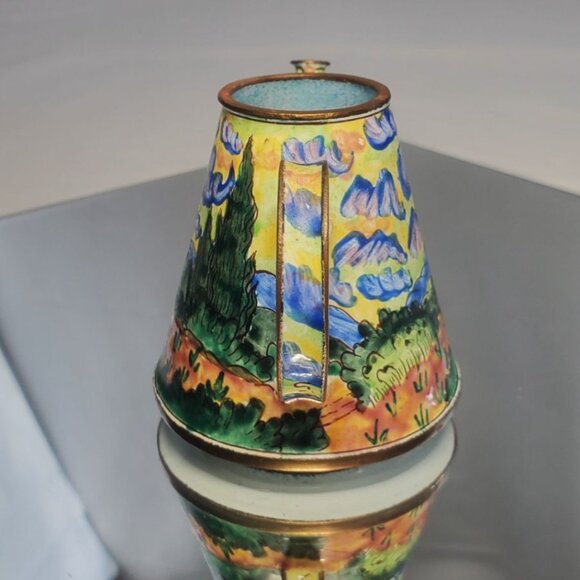 Vintage Kelvin Chen Miniature Teapot Vincent Van Gogh Wheat Field No 608 - Picture 4 of 8